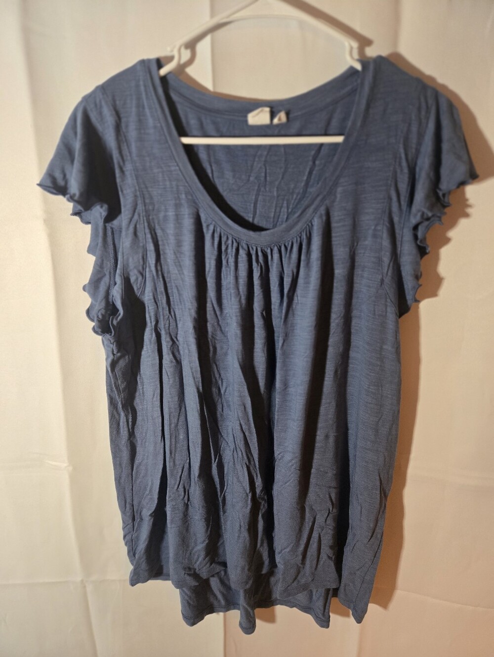 Gap Light Blue Capped-Sleeve Blouse